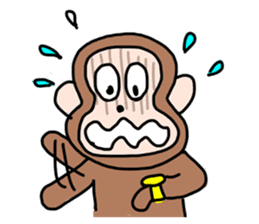 Beans lovely and cute monkey in English sticker #387199