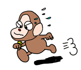Beans lovely and cute monkey in English sticker #387200