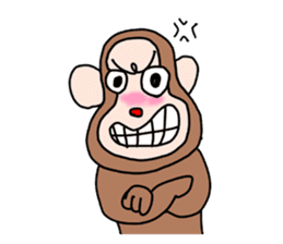 Beans lovely and cute monkey in English sticker #387201