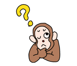 Beans lovely and cute monkey in English sticker #387203