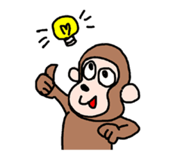 Beans lovely and cute monkey in English sticker #387204