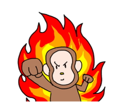 Beans lovely and cute monkey in English sticker #387205