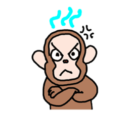 Beans lovely and cute monkey in English sticker #387206