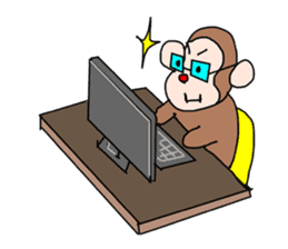 Beans lovely and cute monkey in English sticker #387207