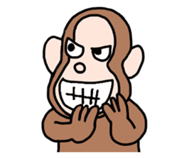Beans lovely and cute monkey in English sticker #387208