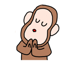 Beans lovely and cute monkey in English sticker #387209