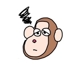 Beans lovely and cute monkey in English sticker #387210