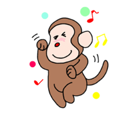 Beans lovely and cute monkey in English sticker #387211