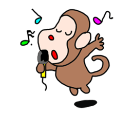 Beans lovely and cute monkey in English sticker #387212