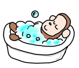 Beans lovely and cute monkey in English sticker #387214