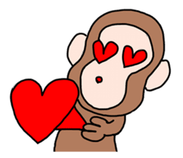 Beans lovely and cute monkey in English sticker #387215