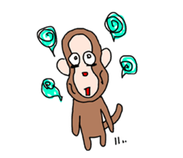 Beans lovely and cute monkey in English sticker #387217