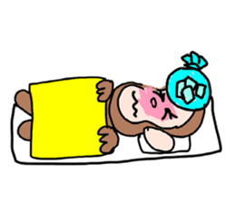 Beans lovely and cute monkey in English sticker #387218