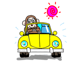 Beans lovely and cute monkey in English sticker #387219