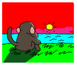 Beans lovely and cute monkey in English sticker #387220