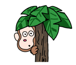 Beans lovely and cute monkey in English sticker #387222