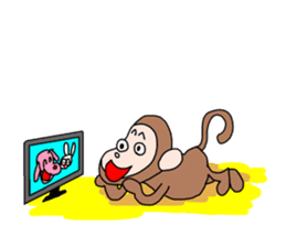 Beans lovely and cute monkey in English sticker #387223