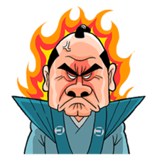 Samurai warrior with a hard-boiled look sticker #387435