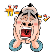 Samurai warrior with a hard-boiled look sticker #387436