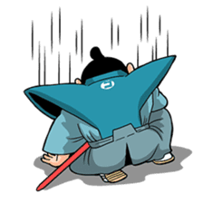 Samurai warrior with a hard-boiled look sticker #387439