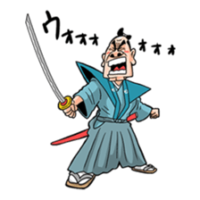 Samurai warrior with a hard-boiled look sticker #387440