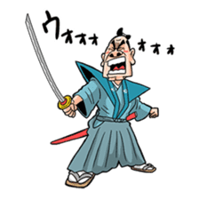 Samurai warrior with a hard-boiled look sticker #387440