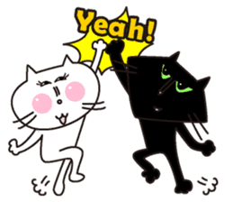 Twinky and black cat MOMO sticker #388648