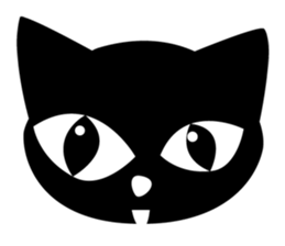 Black cat "KURO" sticker #389505