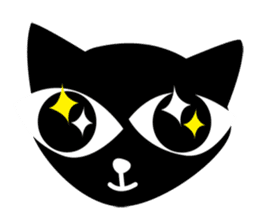 Black cat "KURO" sticker #389507