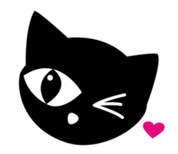 Black cat "KURO" sticker #389508