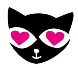 Black cat "KURO" sticker #389509