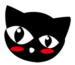 Black cat "KURO" sticker #389510