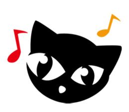 Black cat "KURO" sticker #389511