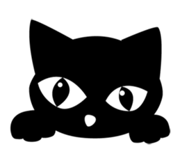 Black cat "KURO" sticker #389512