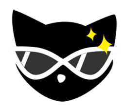 Black cat "KURO" sticker #389513