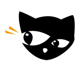 Black cat "KURO" sticker #389518