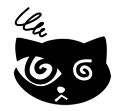 Black cat "KURO" sticker #389520