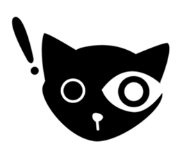 Black cat "KURO" sticker #389521