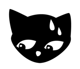 Black cat "KURO" sticker #389524