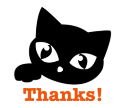 Black cat "KURO" sticker #389529