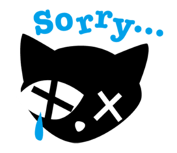 Black cat "KURO" sticker #389531