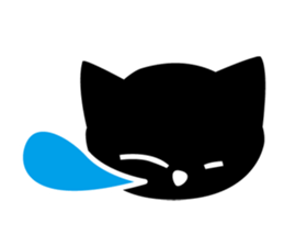 Black cat "KURO" sticker #389533