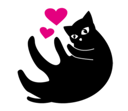 Black cat "KURO" sticker #389534