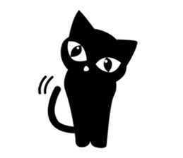 Black cat "KURO" sticker #389535