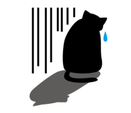 Black cat "KURO" sticker #389537