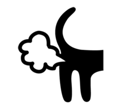 Black cat "KURO" sticker #389538