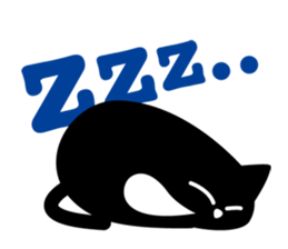 Black cat "KURO" sticker #389539