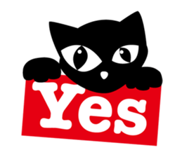 Black cat "KURO" sticker #389542