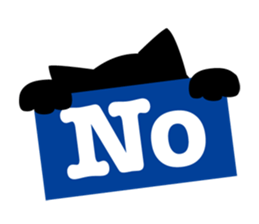 Black cat "KURO" sticker #389543