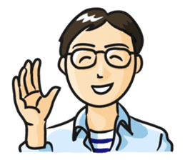 General man who wore glasses. sticker #389785